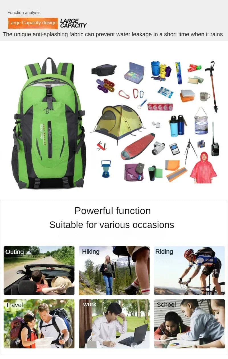 Quality Nylon Waterproof Travel Backpacks Men Climbing Travel Bags Hiking Backpack Outdoor Sport School Bag Men Backpack Women