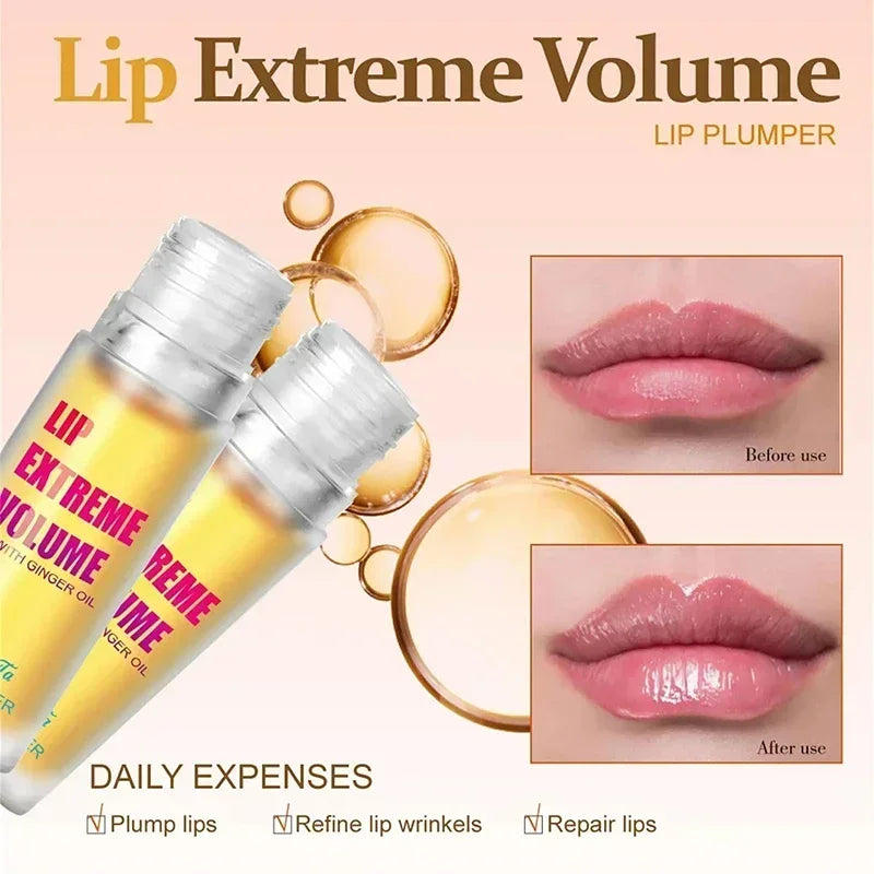 Óleo de soro labial de longa duração, essência de volume instantâneo, óleo reparador de linhas finas labiais, aumenta a elasticidade, bálsamo labial sexy
