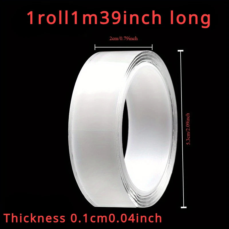 Fita adesiva dupla face 1/2/3/5M Nano Tape Tracsless Double Sided Tape Transparent No Trace Reusable Waterproof Adhesive Tape Cleanable Home Gekkotape
