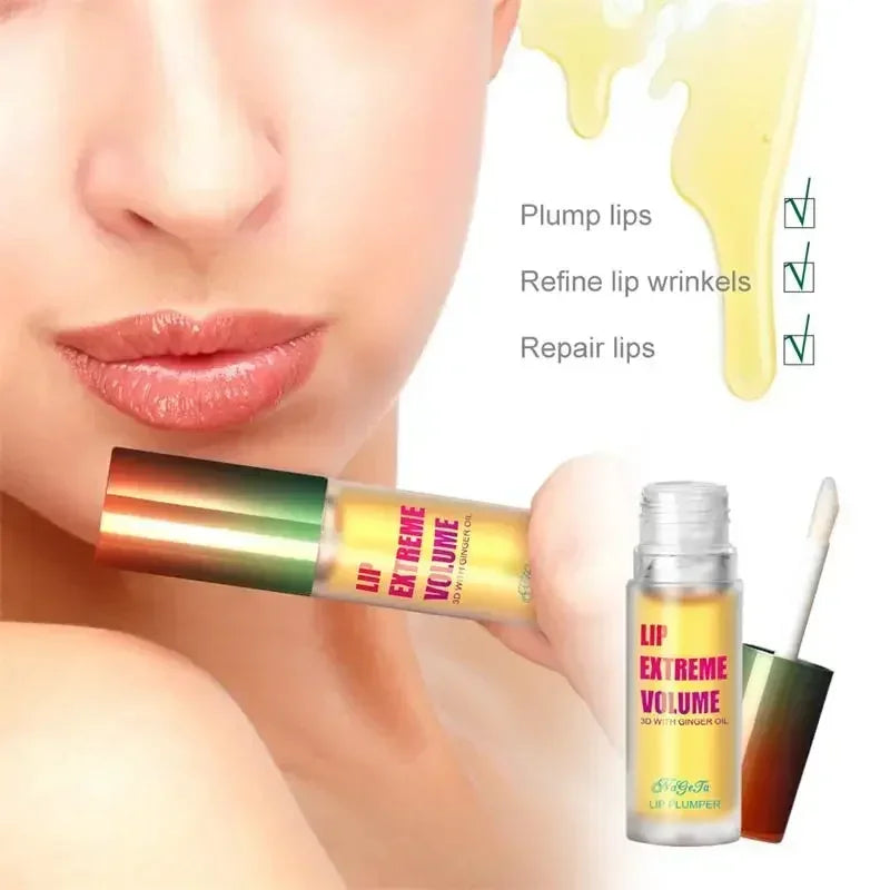 Óleo de soro labial de longa duração, essência de volume instantâneo, óleo reparador de linhas finas labiais, aumenta a elasticidade, bálsamo labial sexy