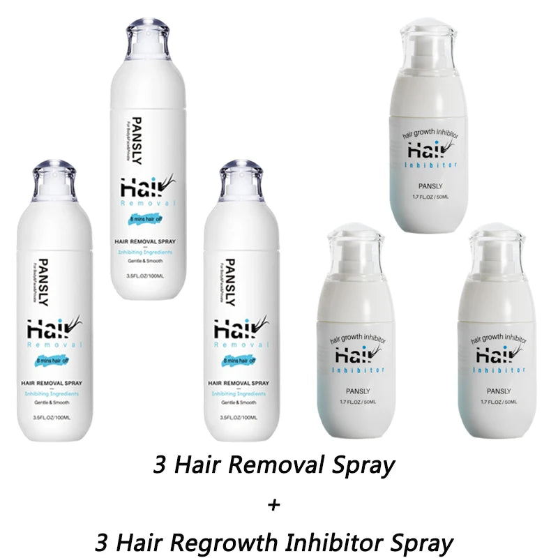 SPRAY de remoção de cabelo inibidor de crescimento de cabelo spray indolor redução de cabelo inibe permanentemente o crescimento de cabelo pele suave e sedosa