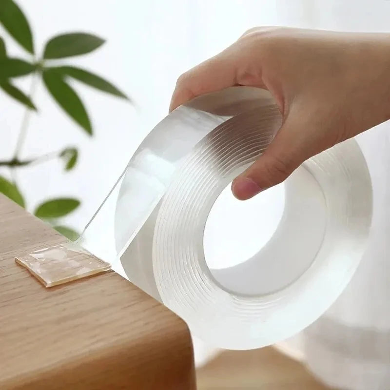 Fita adesiva dupla face 1/2/3/5M Nano Tape Tracsless Double Sided Tape Transparent No Trace Reusable Waterproof Adhesive Tape Cleanable Home Gekkotape