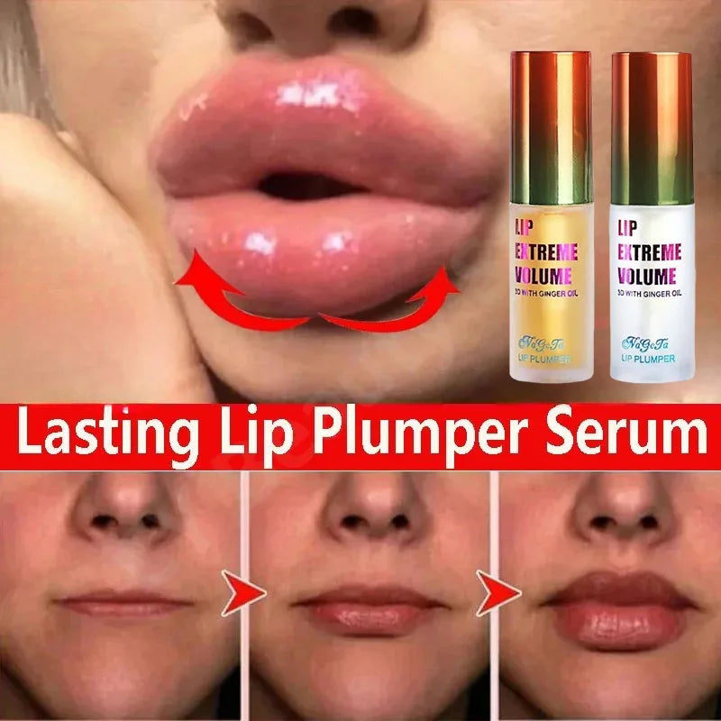 Óleo de soro labial de longa duração, essência de volume instantâneo, óleo reparador de linhas finas labiais, aumenta a elasticidade, bálsamo labial sexy