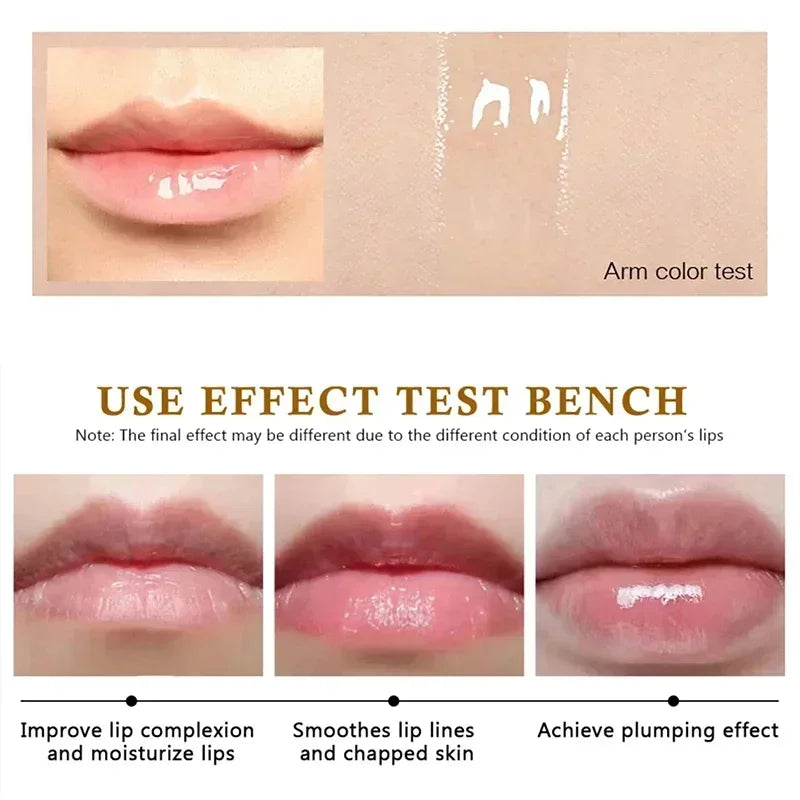 Óleo de soro labial de longa duração, essência de volume instantâneo, óleo reparador de linhas finas labiais, aumenta a elasticidade, bálsamo labial sexy