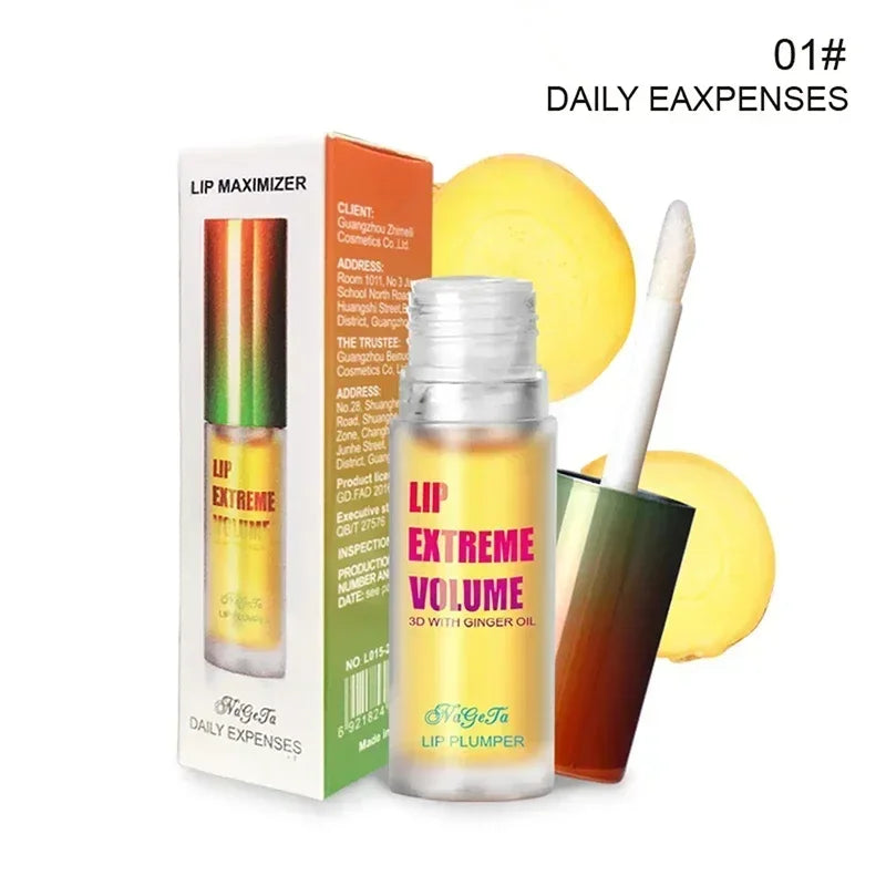 Óleo de soro labial de longa duração, essência de volume instantâneo, óleo reparador de linhas finas labiais, aumenta a elasticidade, bálsamo labial sexy
