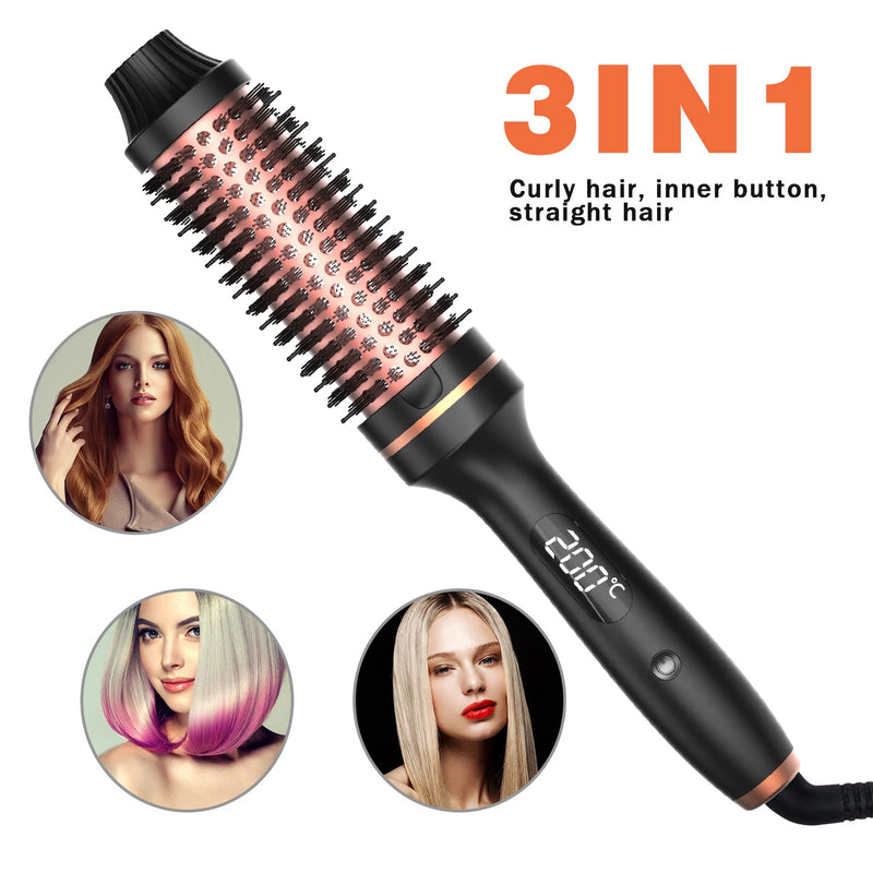 ESCOVA MODELADORA ALISADORA  ROTATIVA Modelador de Cabelo COM Pente Quente  2 em 1 Modelador de Cabelo Alisador