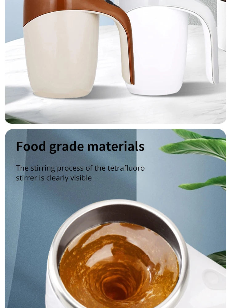 Caneca de Café Automática Recarregável – Agitação Elétrica Magnética em Aço Inoxidável