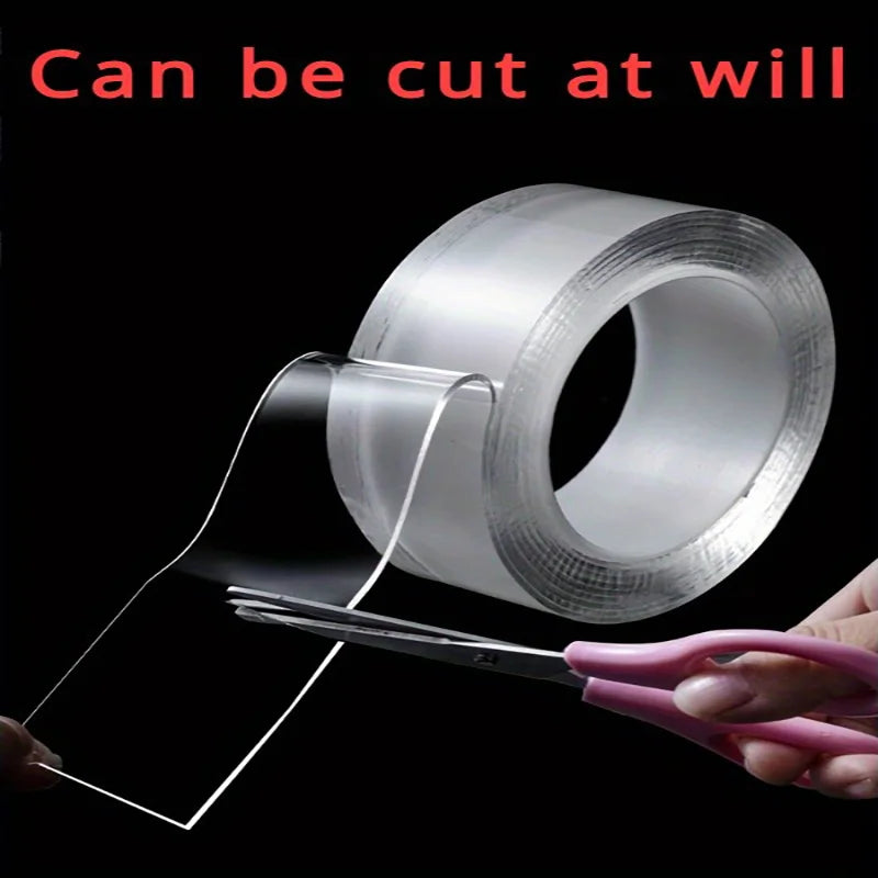 Fita adesiva dupla face 1/2/3/5M Nano Tape Tracsless Double Sided Tape Transparent No Trace Reusable Waterproof Adhesive Tape Cleanable Home Gekkotape