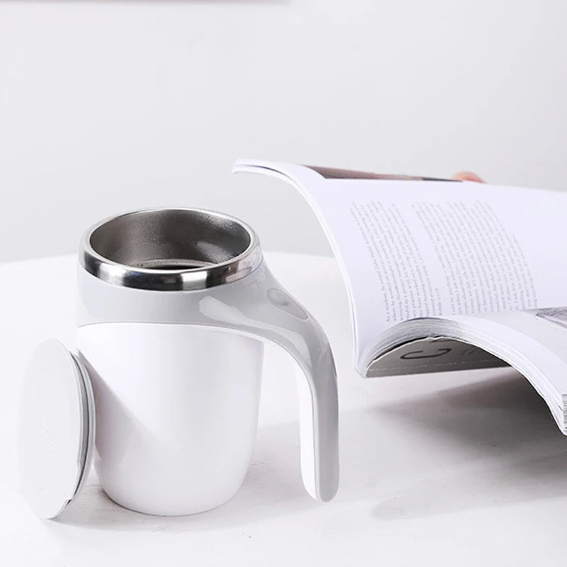 Caneca de Café Automática Recarregável – Agitação Elétrica Magnética em Aço Inoxidável