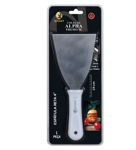 Espátula Reta e Cozinha 4'' Aço Inox-bolo,pizza,sanduiche,lazanha,recheio,confeitar